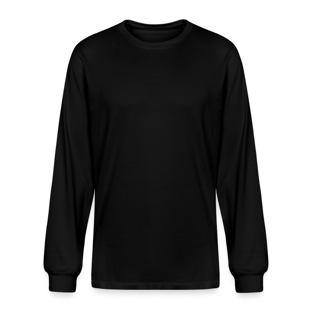 A relaxed-fit organic cotton long sleeve black tee (5.0 oz), made with certified combed ringspun cotton for cloud-like softness. Features a clean hem, tear-away label, and classic cut for all-day comfort.