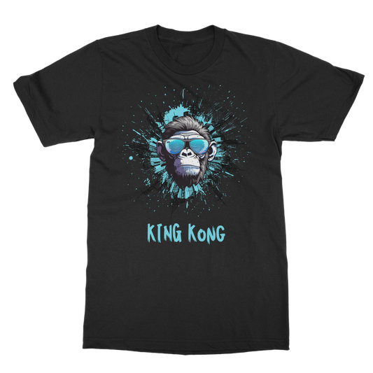 Black men’s classic crewneck t-shirt with reinforced neckline and short sleeves, shown flat to highlight semi-combed cotton fabric.