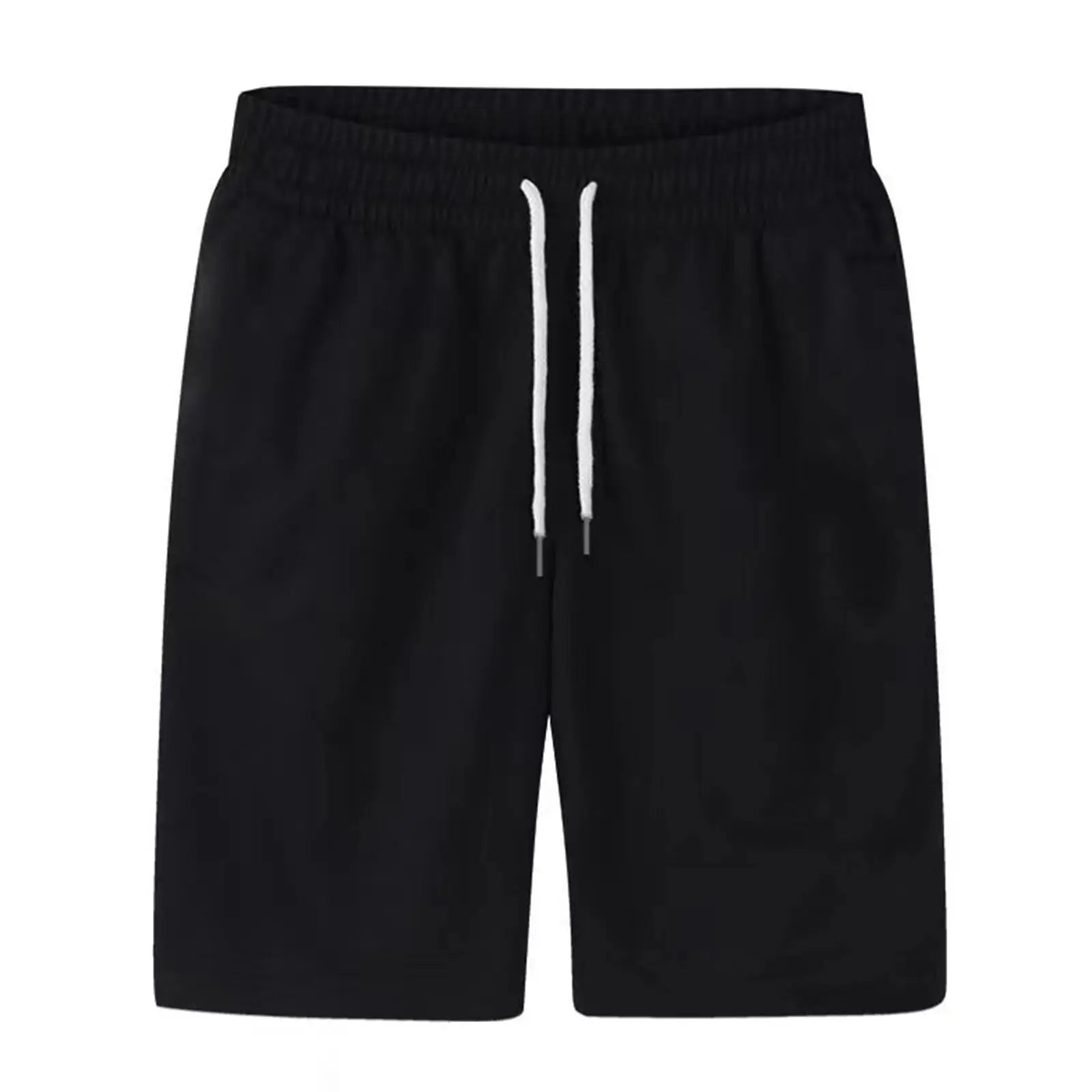 Men's slim-fit casual shorts in a lightweight cotton blend fabric, featuring a tailored silhouette with side pockets and back welt pockets. The elastic waistband with adjustable drawstring offers a secure fit, ideal for warm-weather comfort and everyday wear.